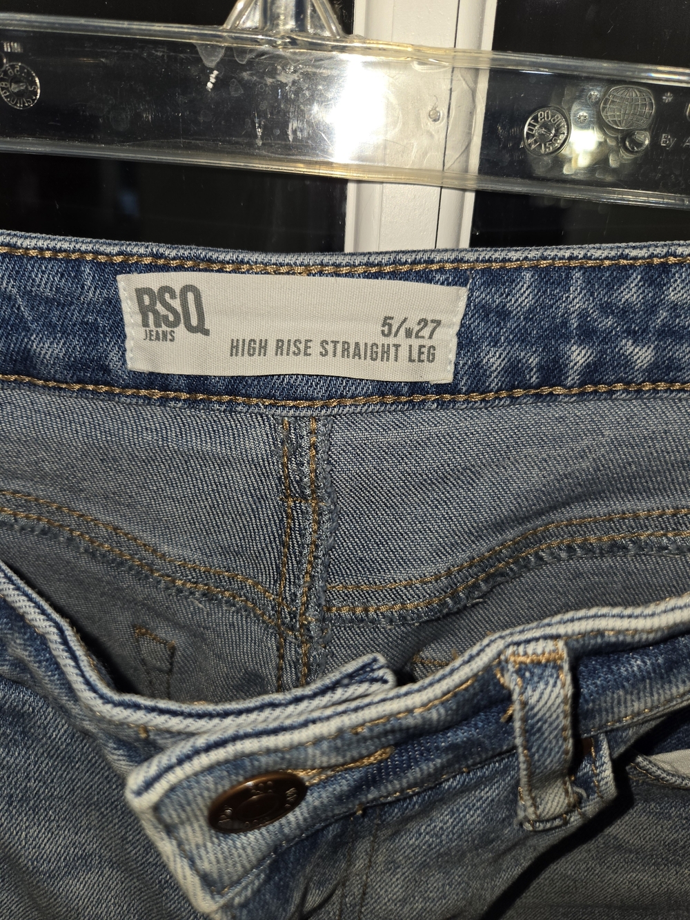 RSQ High-Rise Straight Leg Jeans - Light Blue Denim